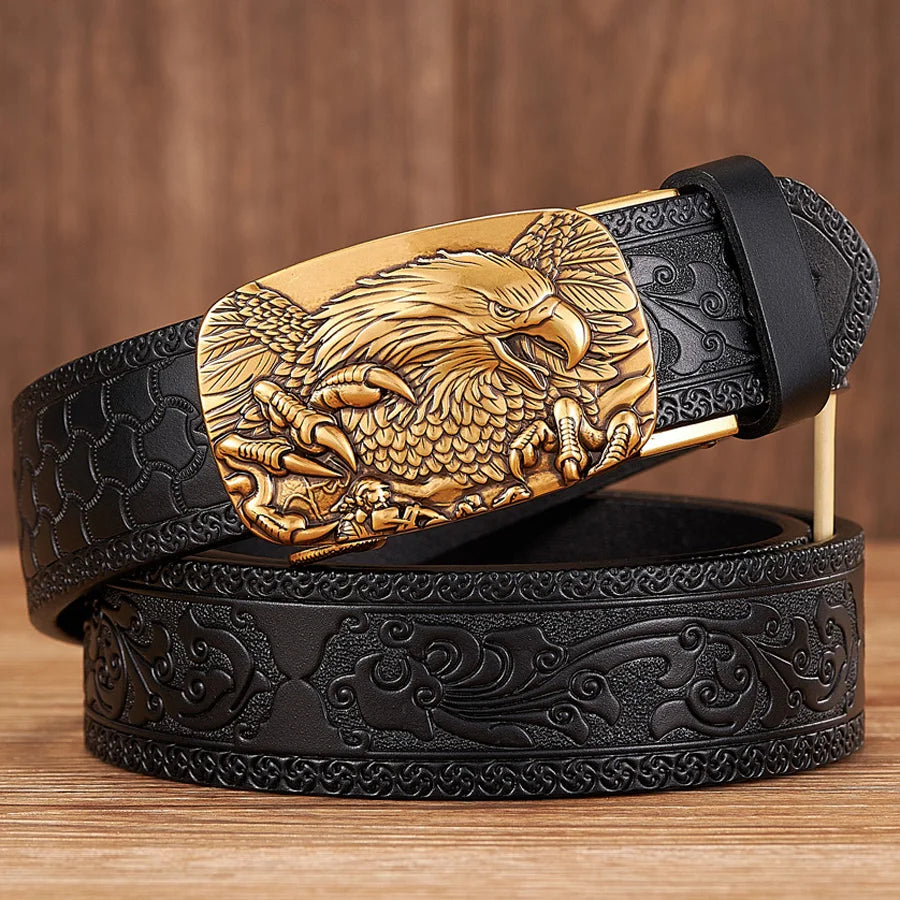 Eagle Buckle Leather Belt