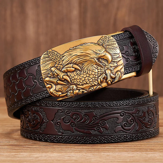 Eagle Buckle Leather Belt