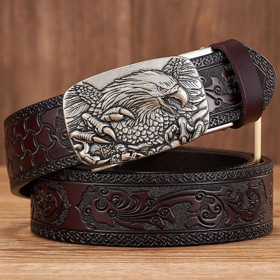 Eagle Buckle Leather Belt