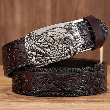 Eagle Buckle Leather Belt